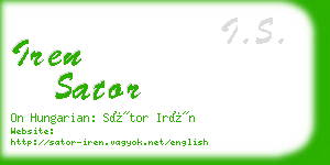 iren sator business card